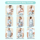 6-in-1 Adjustable Baby Carrier with Hip Seat – 11.8–15.7in Adjustable Height, Breathable Mesh & Multi-Position Carry for Newborn to 36 Months (Green)