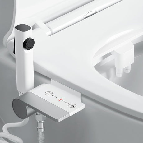 Bidet Toilet Attachment with Handheld Sprayer – Dual Nozzle for Pregnant Women, Postpartum Care & Elderly, Non-Electric Cold Water Bidet, Slim Under-Seat Fit (White)