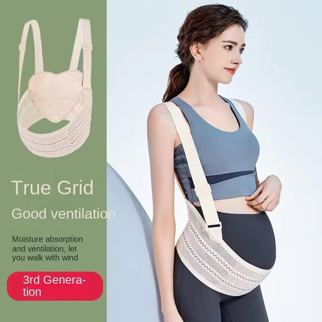 Maternity Belly Support Band for Waist 106-120cm – Adjustable Prenatal Abdominal Brace with Breathable Mesh Fabric and Heart-Shaped Cushion Pad, Lightweight Pregnancy Waist Belt for Daily Comfort (Pink,XXL)