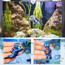5-Piece Floating Aquarium Diver Decor Set – Cute Underwater Explorer Ornaments with Adjustable Buoyancy for Fish Tank, Aquatic Decoration (Red,Green,Orange,Blue,Purple)