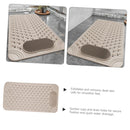 Non-Slip Bath Mat with Foot Scrubber – 120 x 80 cm, Anti-Skid Suction Cups & Drain Holes, Waterproof Shower Floor Pad with Exfoliating Brush(Grey)