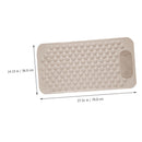Non-Slip Bath Mat with Foot Scrubber – 70 x 36 cm, Anti-Skid Suction Cups & Drain Holes, Waterproof Shower Floor Pad with Exfoliating Brush(Grey)