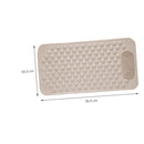 Non-Slip Bath Mat with Foot Scrubber – 90 x 60 cm, Anti-Skid Suction Cups & Drain Holes, Waterproof Shower Floor Pad with Exfoliating Brush(Grey)