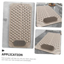 Non-Slip Bath Mat with Foot Scrubber – 90 x 60 cm, Anti-Skid Suction Cups & Drain Holes, Waterproof Shower Floor Pad with Exfoliating Brush(Grey)
