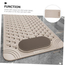 Non-Slip Bath Mat with Foot Scrubber – 80 x 80 cm, Anti-Skid Suction Cups & Drain Holes, Waterproof Shower Floor Pad with Exfoliating Brush(Grey)