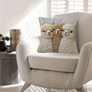 Cute Alpaca Throw Pillow Cover Set of 2 – Soft Faux Fur Decorative Cushion Case for Sofa, Bed, Car – Cozy Home Accent (Gray)
