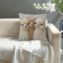Cute Alpaca Throw Pillow Cover Set of 2 – Soft Faux Fur Decorative Cushion Case for Sofa, Bed, Car – Cozy Home Accent (Gray)
