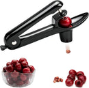 Stainless Steel Cherry Pitter for Jam, Pie & Desserts – Ergonomic Handheld Fruit Corer with Lock Design (Black)