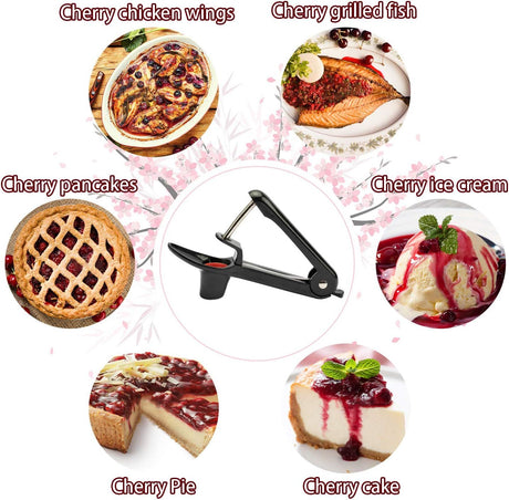 Stainless Steel Cherry Pitter for Jam, Pie & Desserts – Ergonomic Handheld Fruit Corer with Lock Design (Green)