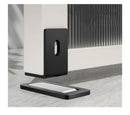 Ultra-Thin Magnetic Door Stopper – Self-Adhesive, Anti-Collision, Windproof, One-Push Locking, Discreet Design for Glass Doors (Steel Gray)