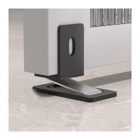 Ultra-Thin Magnetic Door Stopper – Self-Adhesive, Anti-Collision, Windproof, One-Push Locking, Discreet Design for Glass Doors (Steel Gray)