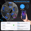 Smart Music Boxing Machine with LED Lights & Bluetooth – Wall-Mounted Interactive Punch Trainer, 9 Modes & 9 Speeds, Includes Gloves for Home Gym Workout (Black)