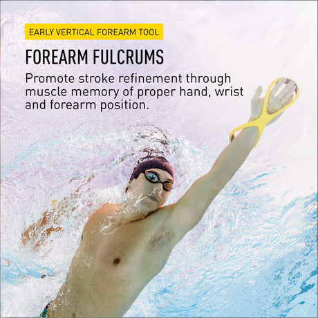 Swimming Forearm Fulcrum Trainer – Figure-8 Design for Early Vertical Forearm (EVF) Technique, Improves Stroke Efficiency & Reduces Shoulder Stress (Yellow,Junior)