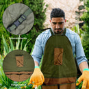 Heavy-Duty Canvas Garden Apron with Pockets & Adjustable Straps – Waterproof Long Apron for Outdoor Work, Farming, BBQ, and Gardening (Green)