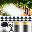 100Ft 1/4" Drip Irrigation System, Garden Irrigation Kit with 16pcs Adjustable Copper Nozzles,Automatic Atomizing Watering Sprinkler System for Outdoor,Raisedbed,Lawn,Greenhouse