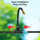 100Ft 1/4" Drip Irrigation System, Garden Irrigation Kit with 16pcs Adjustable Copper Nozzles,Automatic Atomizing Watering Sprinkler System for Outdoor,Raisedbed,Lawn,Greenhouse