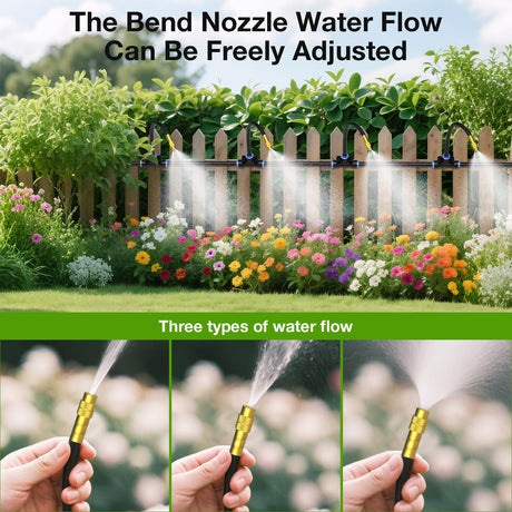 Drip Irrigation System, No 1/4 Pipe, only 12pcs Adjustable Copper Nobbles and Quick Connectors