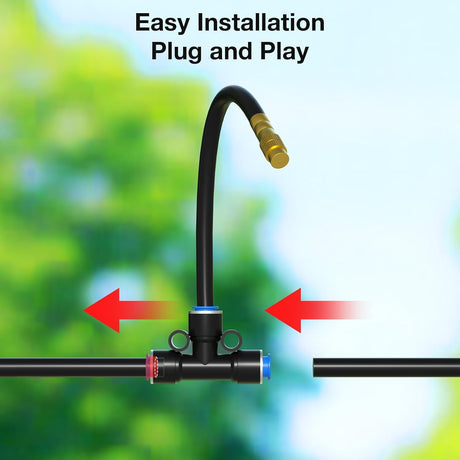 Drip Irrigation System, No 1/4 Pipe, only 6pcs Adjustable Copper Nobbles and 6pcs Quick Connectors
