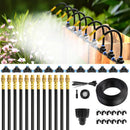 50Ft 1/4" Drip Irrigation System,Garden Irrigation Kit with 12pcs 360° Adjustable Copper Nozzles,Automatic Watering System for Outdoor,Raised Bed,Potted Plant,Greenhouse Accessories for Yard