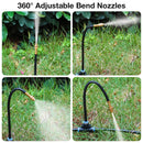 50Ft 1/4" Drip Irrigation System,Garden Irrigation Kit with 12pcs 360° Adjustable Copper Nozzles,Automatic Watering System for Outdoor,Raised Bed,Potted Plant,Greenhouse Accessories for Yard