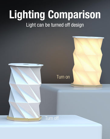 Foldable Rotating Table Lamp with Touch Control – Portable LED Desk Light for Home, Camping & Gifts, Adjustable Height & Warm Glow (White)