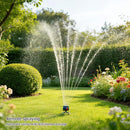 Smart Oscillating Sprinkler with 4 Spray Modes – Automatic Lawn Watering System for Garden, Yard & Patio, Adjustable Coverage, Durable Metal Connector (Black)