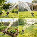 Smart Oscillating Sprinkler with 4 Spray Modes – Automatic Lawn Watering System for Garden, Yard & Patio, Adjustable Coverage, Durable Metal Connector (Black)