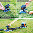 Smart Oscillating Sprinkler with 4 Spray Modes – Automatic Lawn Watering System for Garden, Yard & Patio, Adjustable Coverage, Durable Metal Connector (Black)