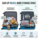 Travel Vacuum Bag Set with Rechargeable Cordless Pump – 3 Sizes for Clothes, Jackets & Accessories, Airtight Dual-Zipper Seal, 4000Pa Suction, Saves Up to 80% Luggage Space, Lightweight & Portable (6 Combo Travel Size)