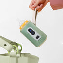 USB Baby Bottle Warmer – Portable Digital Milk Heater with 5-Temperature Settings, Rechargeable and Waterproof for Travel and Home Use (Green)