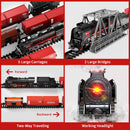 Model Train Set, Remote Control Train Toys with 3Way Smoke Locomotive, 5 Train Cars, Luxury Track Kit, Authentic Train Sounds & Lights, Rechargeable Battery, Top Present for Train Lovers (Black)