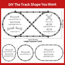 Model Train Set, Remote Control Train Toys with 3Way Smoke Locomotive, 5 Train Cars, Luxury Track Kit, Authentic Train Sounds & Lights, Rechargeable Battery, Top Present for Train Lovers (Black)