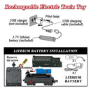 Train Set for Kids, Electric Train Toys with Realistic Light Sounds Smoke, Christmas Train Model Gifts for Toddlers Boys Girls, Steam Locomotive, Luxury Track & 2 Glowing Passenger Carriages (Black)