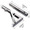 Heavy-Duty Foldable Wall Shelf Brackets – 2-Pack 304 Stainless Steel Triangular Supports with One-Click Release, 550 lb Capacity Each, for Kitchen, Garage, RV & Home; Includes Mounting Hardware (10Inch,Silver)