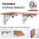Heavy-Duty Foldable Wall Shelf Brackets – 2-Pack 304 Stainless Steel Triangular Supports with One-Click Release, 550 lb Capacity Each, for Kitchen, Garage, RV & Home; Includes Mounting Hardware (10Inch,Silver)