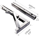 Heavy-Duty Foldable Wall Shelf Brackets – 2-Pack 304 Stainless Steel Triangular Supports with One-Click Release, 550 lb Capacity Each, for Kitchen, Garage, RV & Home; Includes Mounting Hardware (12Inch,Silver)