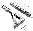 Heavy-Duty Foldable Wall Shelf Brackets – 2-Pack 304 Stainless Steel Triangular Supports with One-Click Release, 550 lb Capacity Each, for Kitchen, Garage, RV & Home; Includes Mounting Hardware (16Inch,Silver)