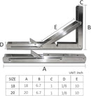Heavy-Duty Foldable Wall Shelf Brackets – 2-Pack 304 Stainless Steel Triangular Supports with One-Click Release, 550 lb Capacity Each, for Kitchen, Garage, RV & Home; Includes Mounting Hardware (20Inch,Silver)
