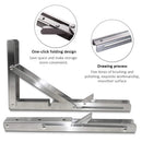 Heavy-Duty Foldable Wall Shelf Brackets – 2-Pack 304 Stainless Steel Triangular Supports with One-Click Release, 550 lb Capacity Each, for Kitchen, Garage, RV & Home; Includes Mounting Hardware (20Inch,Silver)