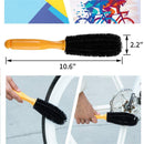9-Piece Bike Cleaning Kit – Chain Cleaner, Tire Brush, Frame Scrubber, Gear Brush, Microfiber Glove for Mountain, Road, BMX Bikes (Yellow-Orange)