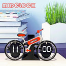 Modern Bicycle Flip Clock – Creative Mechanical Desk Timepiece with Dual Rotating Wheels, Retro Design for Home Office Decor, Compact Size (Red)