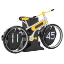Modern Bicycle Flip Clock – Creative Mechanical Desk Timepiece with Dual Rotating Wheels, Retro Design for Home Office Decor, Compact Size (Yellow)