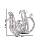 Multi-Functional Octopus Sculpture – Decorative Resin Cup Holder & Jewelry Organizer, Unique Home Accent for Living Room, Office, or Desk (Silver)