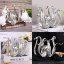 Multi-Functional Octopus Sculpture – Decorative Resin Cup Holder & Jewelry Organizer, Unique Home Accent for Living Room, Office, or Desk (Silver)