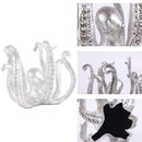 Multi-Functional Octopus Sculpture – Decorative Resin Cup Holder & Jewelry Organizer, Unique Home Accent for Living Room, Office, or Desk (Silver)