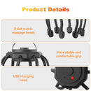 Wireless Octopus Head Massager – 8-Point Vibration Therapy, 360° Scalp Relief, Rechargeable with 3 Modes for Stress & Insomnia Relief (Black)