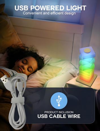 Customizable RGB Cube Lamp: USB-Powered LED Tower Light for Australian Gamerooms, Bedrooms & Room Decor