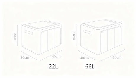 Clothes Storage Bins, 6 Pack Bedding Organizers with Handles, Stackable Metal Frame Closet Organizer, Visable Windows, Clothing Organization for Sweatshirt, Blanket, Long Dresses, (22L ash grey)