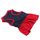 Pet products 2-Piece Dog Summer Dress Set - Team Spirit & SUPER ADORABLE Designs, Red White Stripes & Navy Blue, Peter Pan Collar, Cute Fit for Dogs（S）