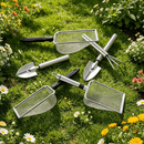 Stainless Steel Garden Sieve Scoop for Soil and Debris Separation-Silver